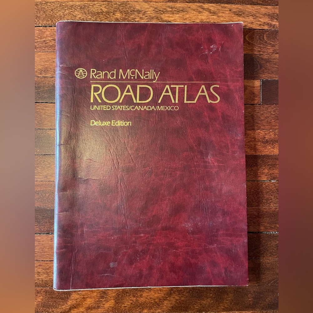 Vintage 1989 Rand McNally Road Atlas Map USA/Canada/Mexico w/ Faux Leather Cover